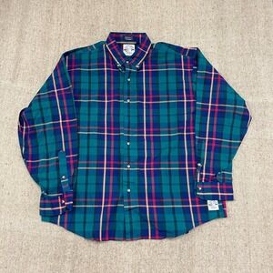 vintage Gant button‎ up shirt mens xl green 1990s Plaid Salty Dog